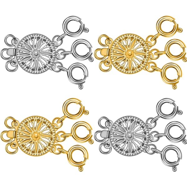 Tre-løkke armbåndslås, elegant og moderigtig, hvid*2+guld*2