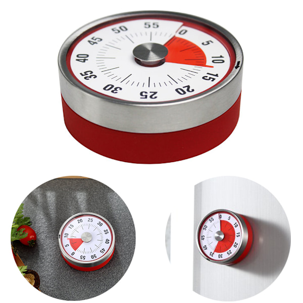 3,15\" 60 minuters rund visuell analog timer nedräkningsklocka för kök klassrumsmöte