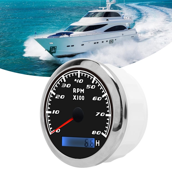Pege-tachometer IP67 Vandtæt Støvbestandig Rustfrit Stål Universal til Bil Lastbil Båd 9‑32VDC