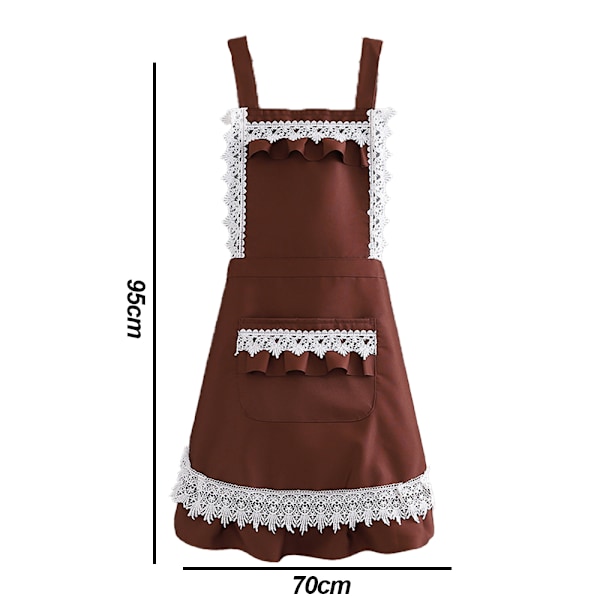 Ruffles Outline Pockets Förkläde Kök Matlagning Rengöring Förkläde