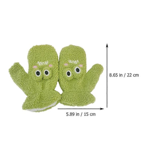 1 par vinterhandskar fluffiga handskar tecknade handskar varma handskar för barn