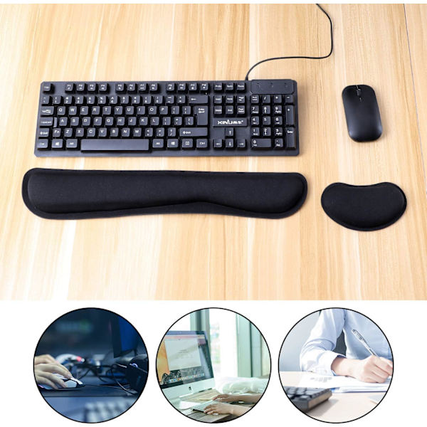 Ergonomisk musmatta och handledsstöd för tangentbord, minneskummusmatta, kuddfyllning, datortillbehör, bärbar dator