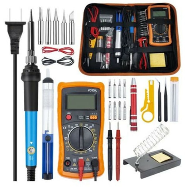 60W Lödkolv Kit Justerbar Temperatur 180℃480℃ Synlig Elektrisk Lödkolv, Precisionsskruvmejsel Kit Reparationsverktyg Låda Svetsning