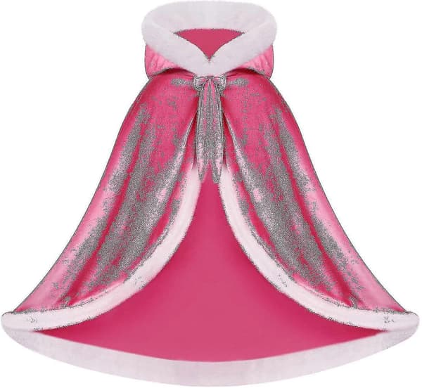 Vendbar kappe til voksne og børn, påske Halloween julekappe udklædning vampyr heks troldmand rollespilskappe Pink 110cm