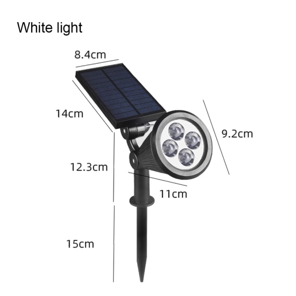 4 LED solardriven Halloween strålkastare utomhus, 180° justerbar automatisk belysning