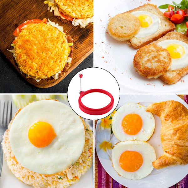 6 stk Silikon Egg Ring, Egg Rings Non Stick, Egg Cooking