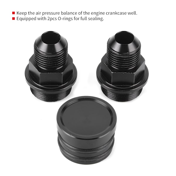 Bagagerumsventilationsfittings Prop M28 til 10AN Adapter Tilbehør Passer til Honda B16 B18C Sort
