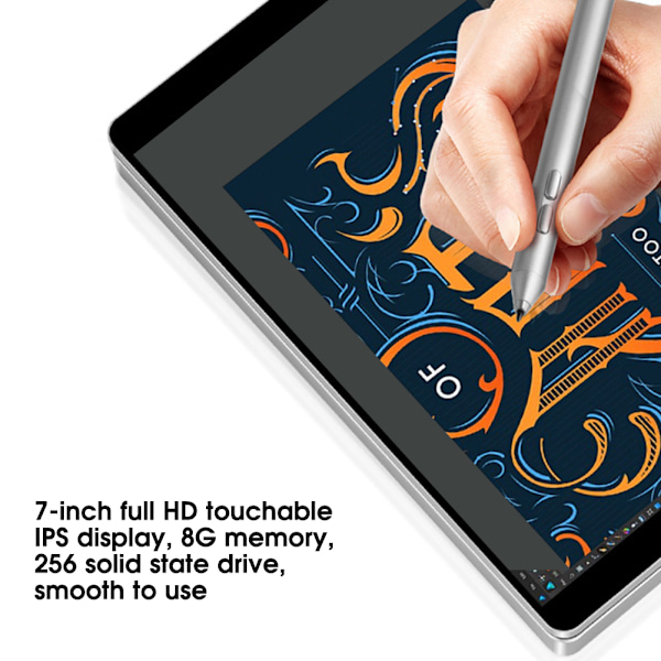 Pocketdator Notebook 7-tums Full High-Definition Touchable IPS-skärm 8G+256G 110V-240V EU-kontakt