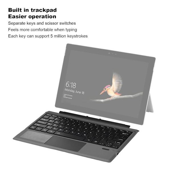 Trådlöst Bluetooth-tangentbord med styrplatta för Pro 7+ Pro 7 Pro 6 Pro 5 Pro 4 Pro 3 33ft trådlöst avstånd Svart tangentbord