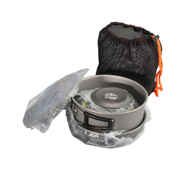 Camping-kokkärlsset, picknickset, aluminium, campingbordsset för 2-3 personer, camping, utomhusvandring, ryggsäcksvandring, picknick, grill