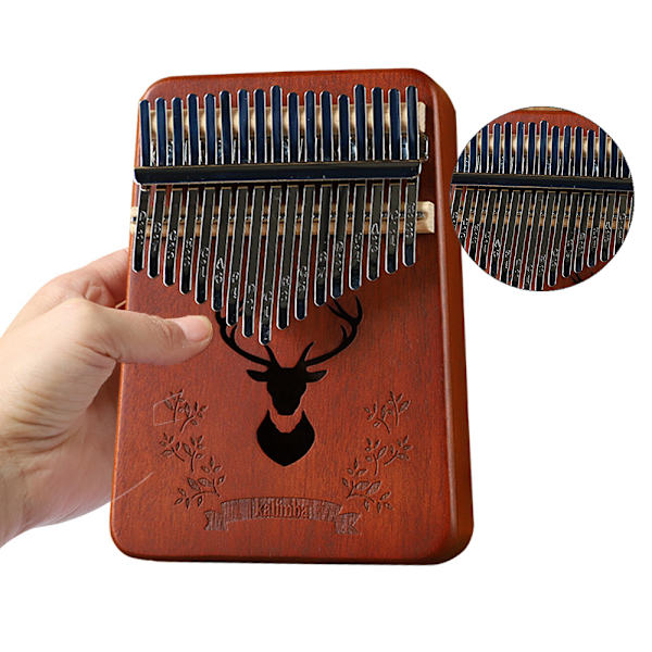 17-tangenters kalimba tommelfingerklaver; stemhammer, fingerdæksler, nøgle