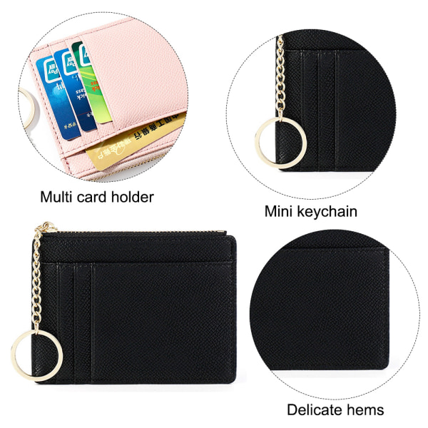 Enfärgat case, mininyckelring, liten plånbok-svart