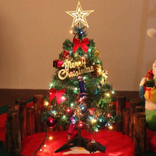 24"/60cm pöytäjousipuu, keinotekoinen mini joulumänty