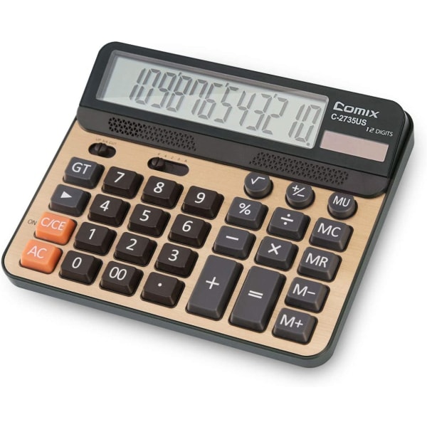 Laskin 12 numeroa LCD-näyttö Vakiotoiminto Pöytä