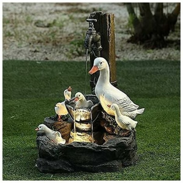 Jardin Animal Statue Fontaine Solaire Led Lumière Jardin Art Deco Extérieur Sculpture De Jardin (B)