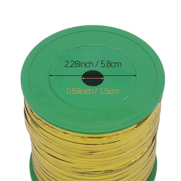 400 Yards Guld Metallic Twist-band Spole, Gyllene Dekorativa