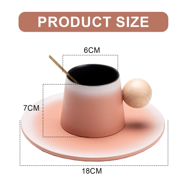 200 ml kaffekopp, kaffekoppset med fat, lämplig för familj, kafé, fest.