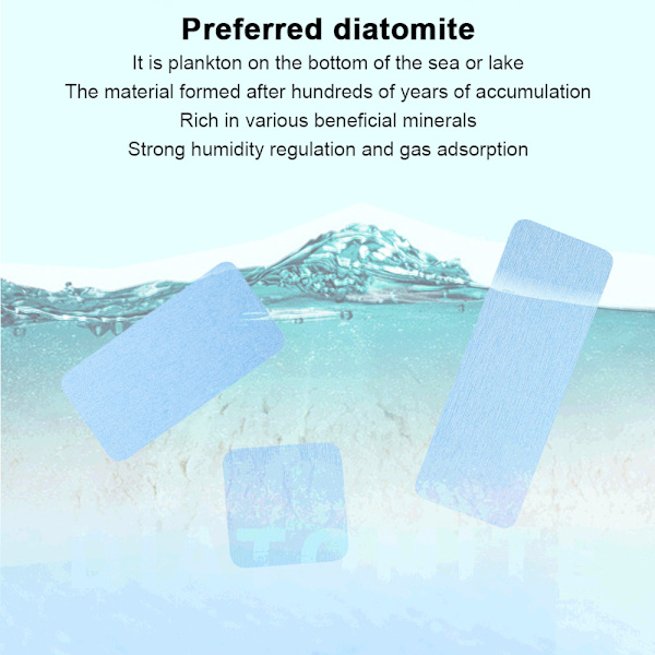 Vandabsorberende diatomit drikkeunderlag, diatoméjord