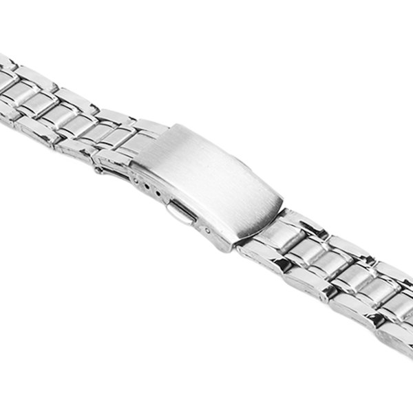 Metallklockarmband Snabbkoppling Viklås Dubbel Knapp Rostfritt Stål Klockarmband för Män Kvinnor Silver 12mm/0.47in