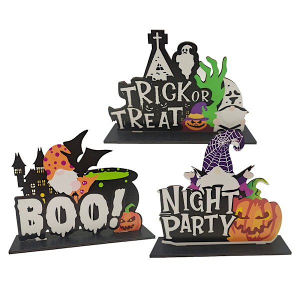 3 kpl Halloween-puukoristetta, juhlatunnelman luomiseen