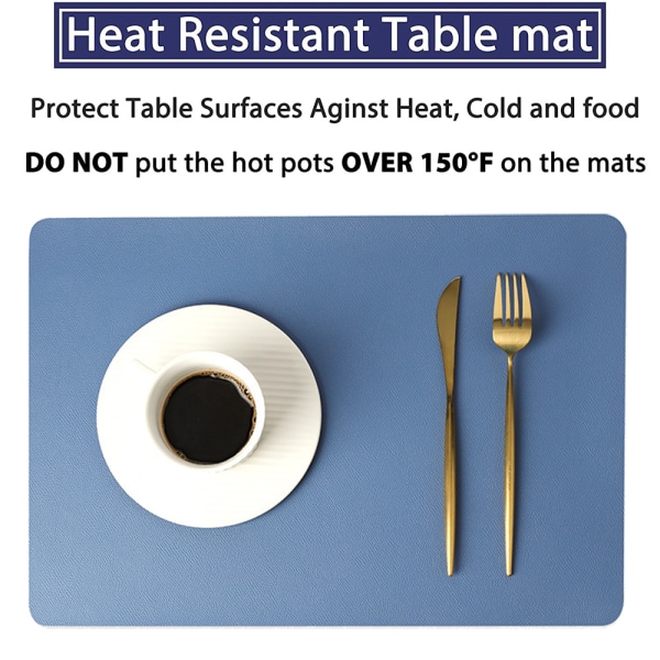 Faux läder placemats, PU bordsunderlägg, set om 4, vattentäta,