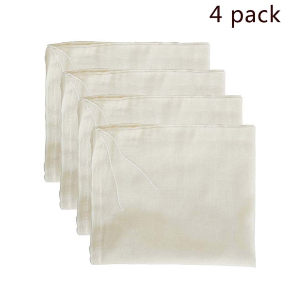 Ostedukposer, Nøttemelkssil, Cold Brew Bag, 100 % økologisk ubleket bomullsmuslinstoffposer, Gjenbrukbar yoghurt/kaffe/te/juice/vinsil, netting