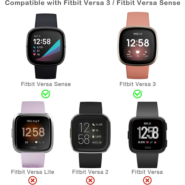 [2Pack] Kompatibel för Fitbit Versa 3 Fitbit Sense Bling