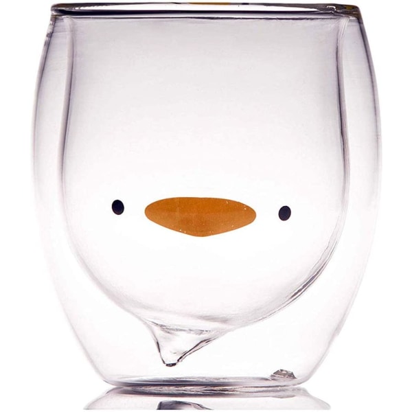 Hwagui - Söt kopp dubbelvägg glasmugg, espressokopp i glas,