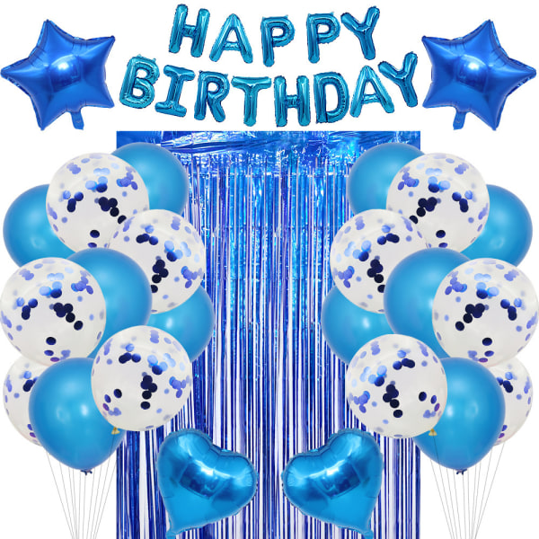 Födelsedagsfestdekor, latexballonger, grattisballonger Ba blue 5bc6 | blue  | Fyndiq