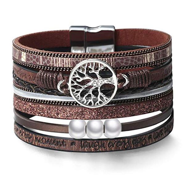 Pearl Livets Træ Magnet Spænde Armbånd