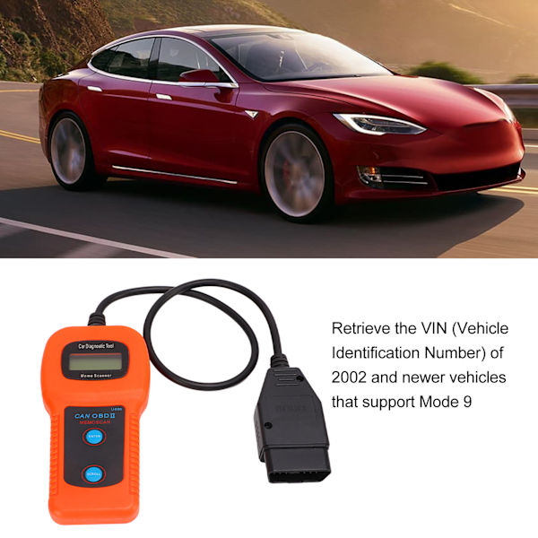 U480 Bil OBD2 Diagnostisk Skanner LCD-Skärm 10‑12V DC Universal Motor Kodläsare Verktyg