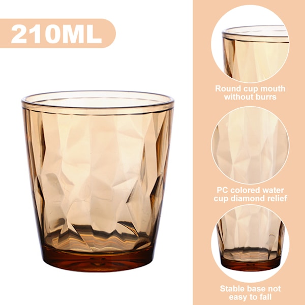 5 st vattenkopp hushåll PC-kopp restaurang dryck juicekopp, brun, grå, grön, transparent, rosa