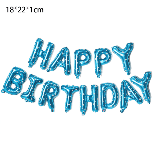 Grattis på födelsedagen Ballong Banner Party 16 tums 3D aluminiumfolie Bal