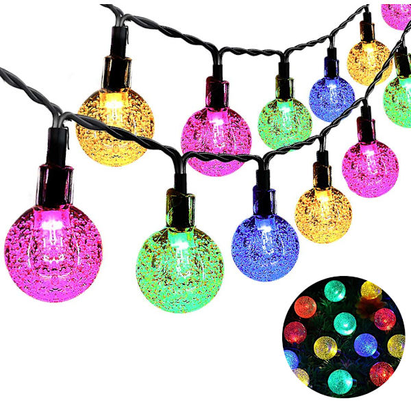 50 LED Solar Fairy Lights utomhus, 7M färgglada utomhuskristall B