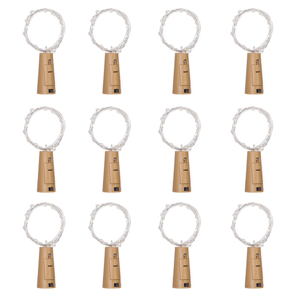 12-pack vinflaskelampor, 20 LED-lampor batteridrivna, miniljus