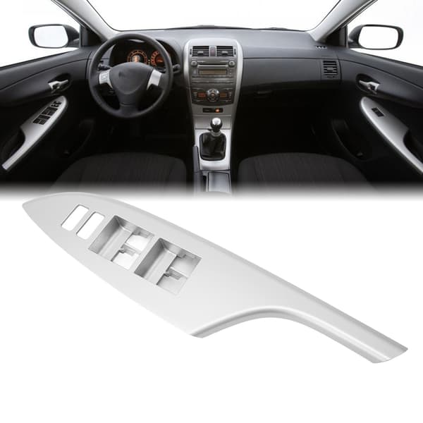 Bilskivekontakt Trim Bezel Sølv Armlæn Glas Lift Switch Panel Dæksel til Corolla 2007 til 2013 Forreste Venstre
