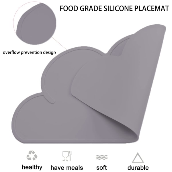 Barneplacematte - Silikon skyformet plassmatte sklisikker plassmatte