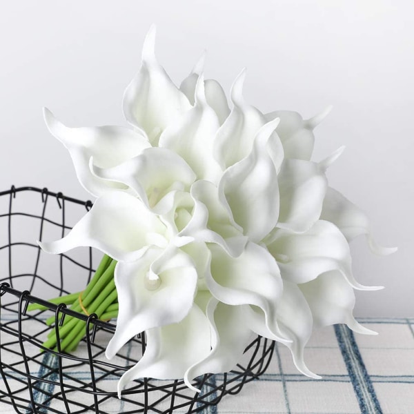 20 Pakke Calla Lily Kunstige Blomster Bryllupsbukett Kunstig Ekte