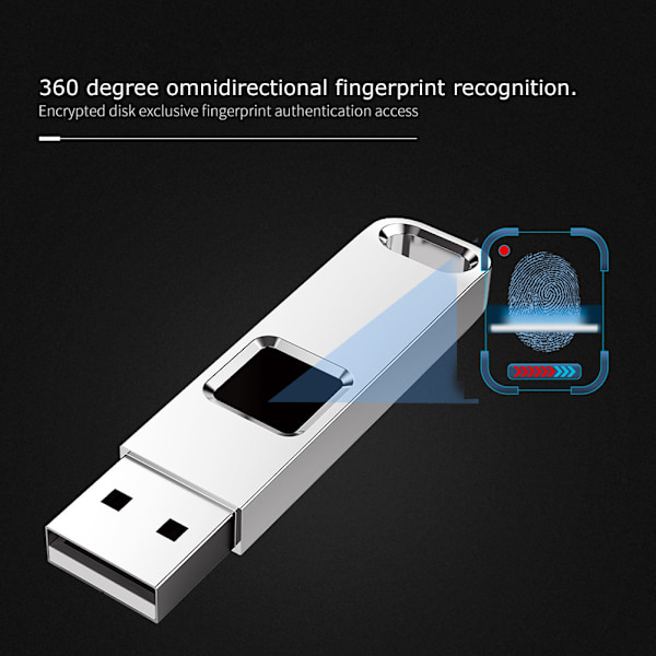 32 Gt:n Muistitikku USB-muistitikku Sormenjälkitunnistuksella USB-ohjain Tietokoneen Salaus U‑Disk Tietoturvaa Varten