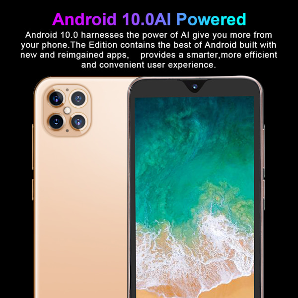 10-kärnig 6,1 tum 2230x1080 Fullskärm Dubbla Kort Dubbel Standby Smartphone 6+128G 100-240VUS