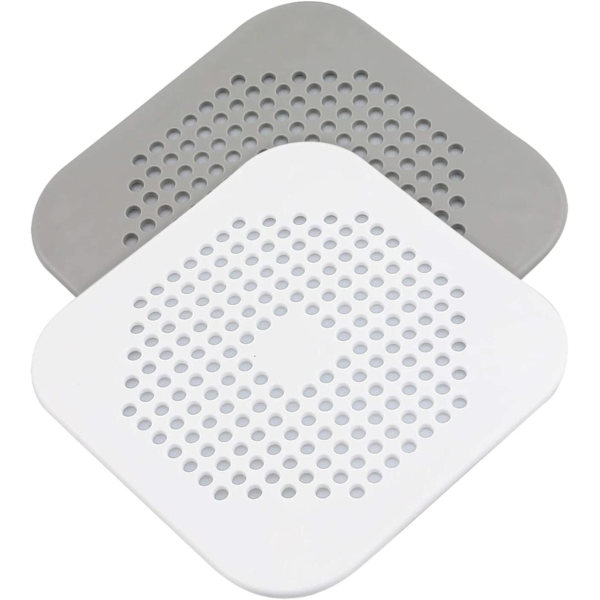 Avloppshårssamlare 2-pack, dusch/badkarsavloppslock, silikon