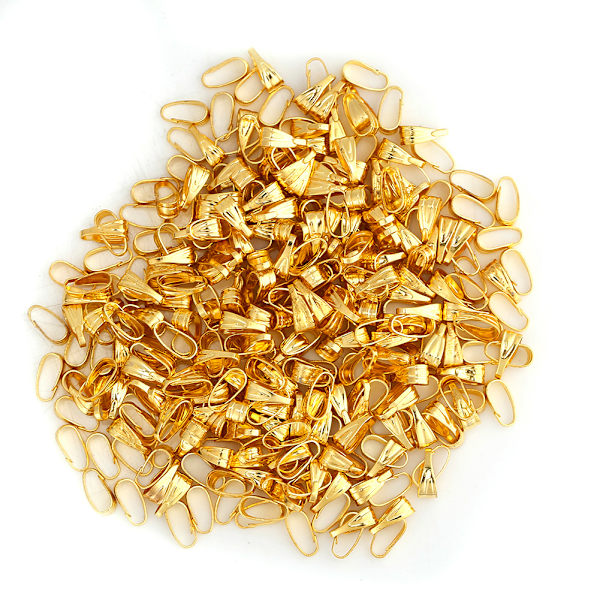 300 st / påse berlockkontakt klämma klämmor knäpp smycken fynd legering bails (guld)