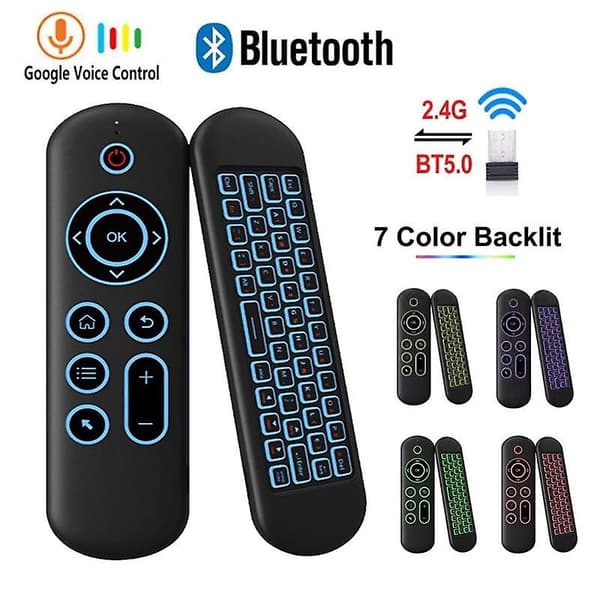 2.4GHz & Bluetooth Wireless Keyboard Remote Control Air Mouse Gyroscope Voice Control for Android TV Box Smart TV Computer Laptop
