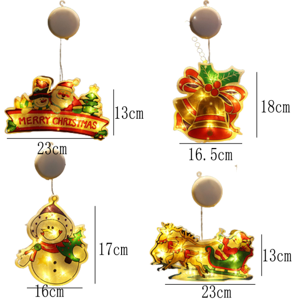 Julevindu klistremerker hengende lys, atmosfærelys, LED