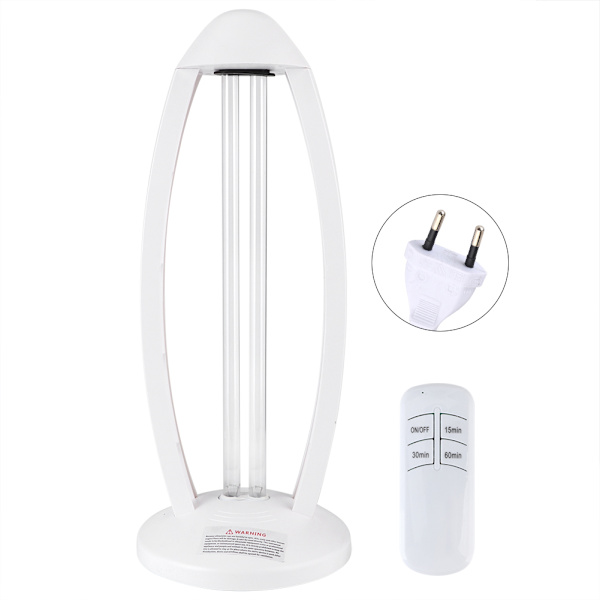Dobbelt-rørs UV-lyslampe med fjernkontroll og timer, bordlampe for hjem og sykehusbruk, EU-plugg 220V