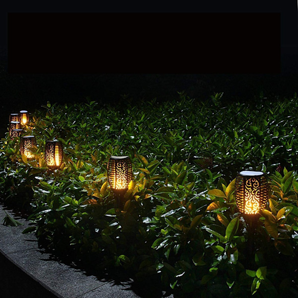 kefflum 4x Solar Flammenlicht Solar Gartenleuchten 96 Led