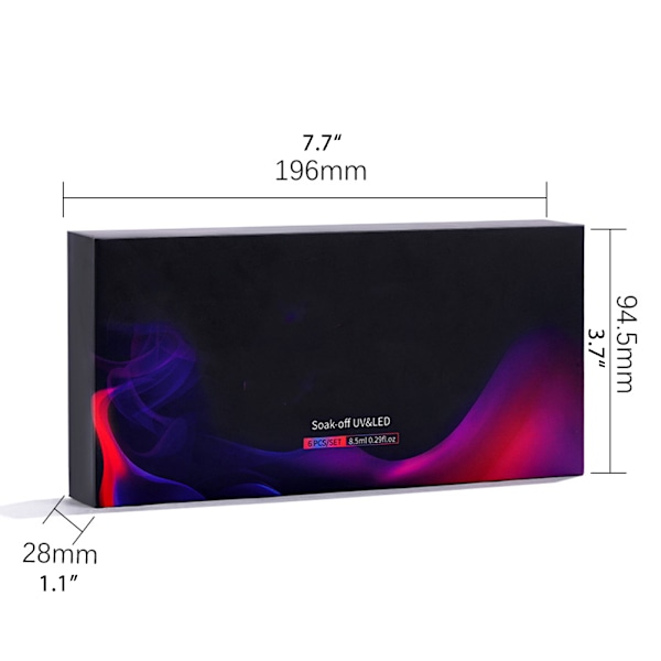 6 kpl puolipermanenttia kynsilakkaa, UV LED -liotettu geelilakka setti 6 väriä 8,5 ml kynsilakka DIY kynsien taide