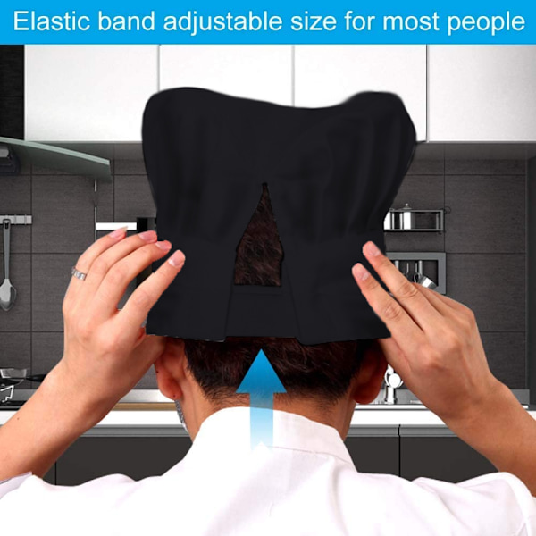 Set med 3-pack vuxenkockmössa vuxen justerbar elastisk bagare
