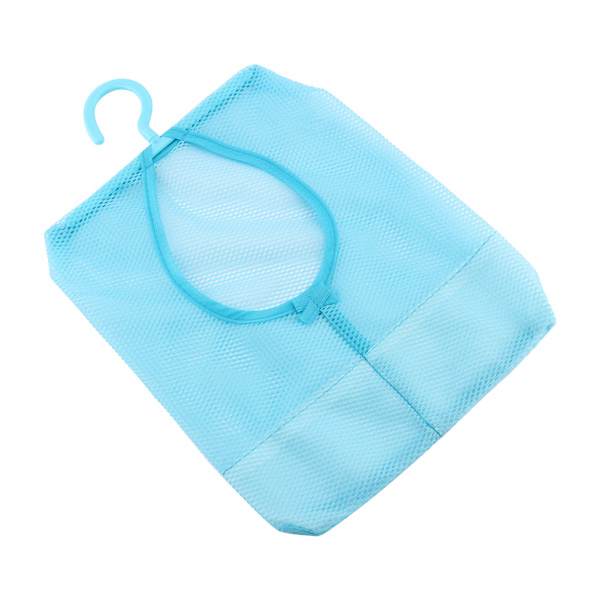 1 stk. Kjøkken Bad Henge Oppbevaring Klesklype Mesh Bag Organizer Henger Hook(22*37*0.1cm)blå