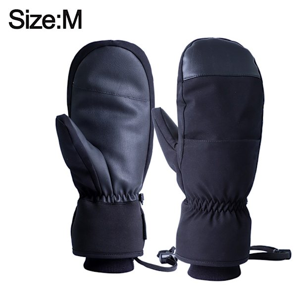 Sorte handsker Single board skihandsker Fem finger varm touch screen Vandtætte skihandsker